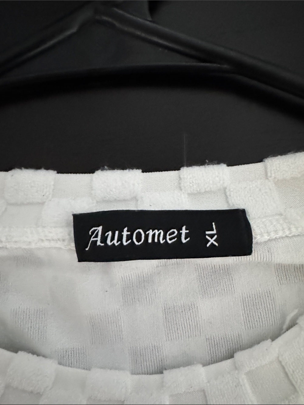 Automet Trendy White Textured Checkered Crewneck size XL - Picture 3 of 4